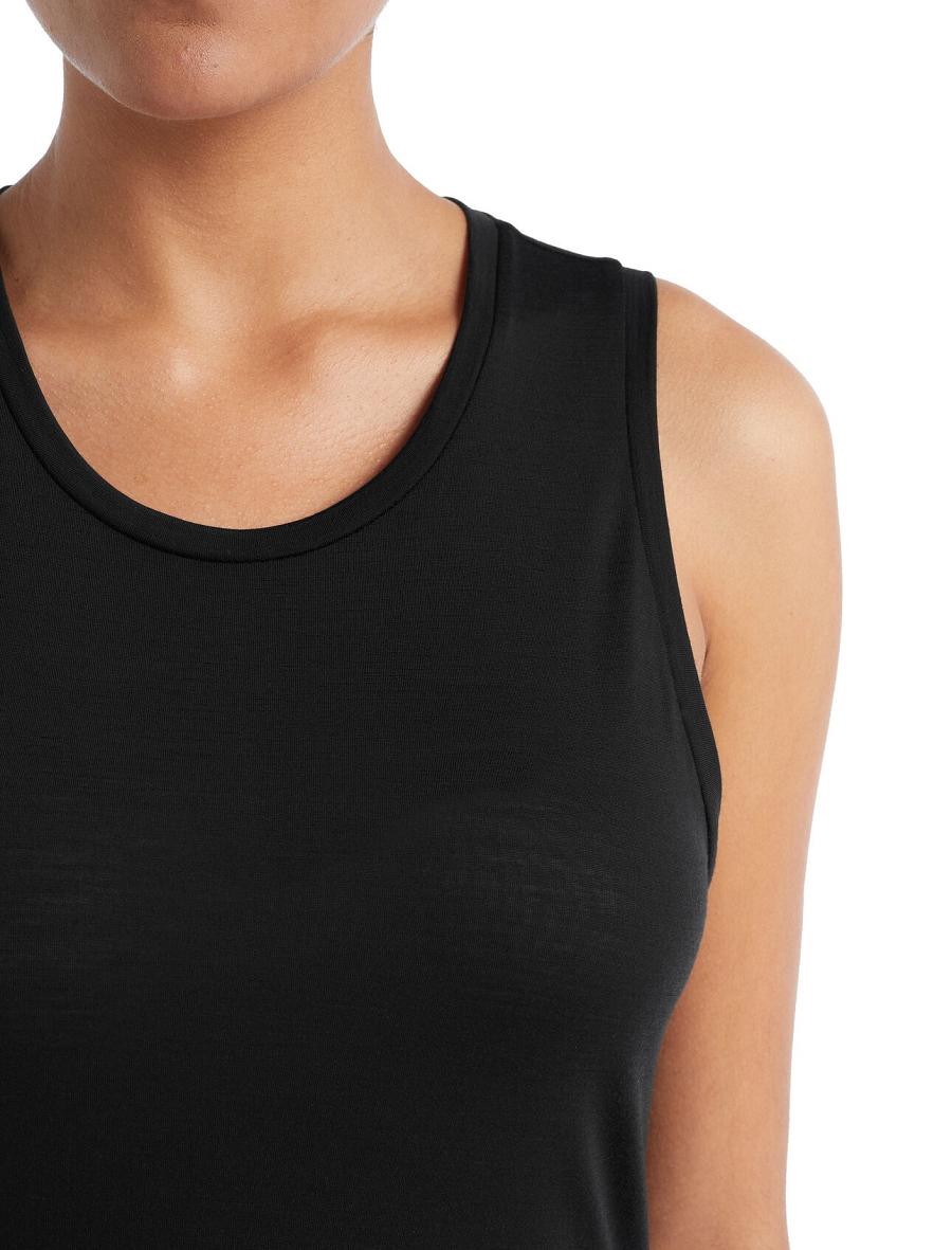 T Shirts Icebreaker Merino Sphere II Tank Femme Noir | FR 1572RVDW